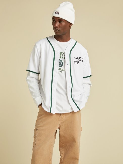 Guess Chemise Blanche à Logo Sur Le Devant