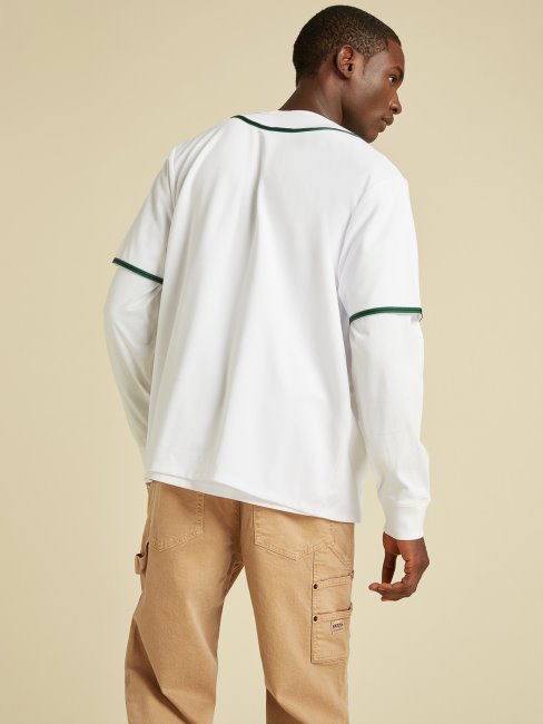 Guess Chemise Blanche à Logo Sur Le Devant