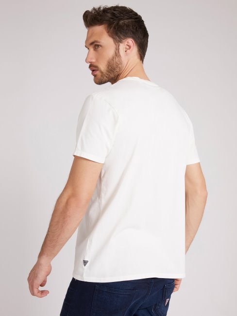 Tee Shirt Guess Patch Blanc