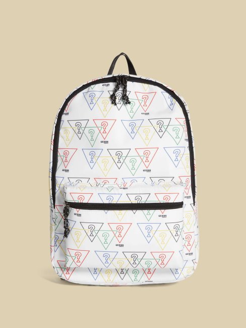 Sac à Dos Imprimé Logo Triangle Blanc Multi Guess