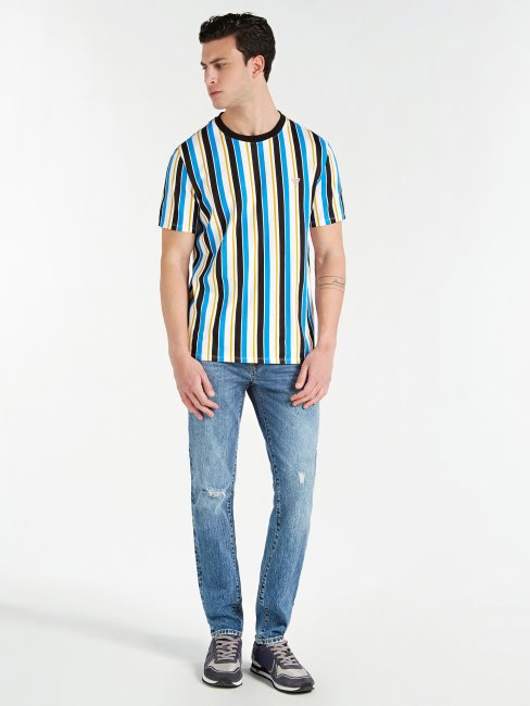 T-shirt à Rayures Motif Guess Multicolore