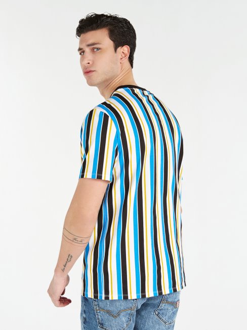 T-shirt à Rayures Motif Guess Multicolore