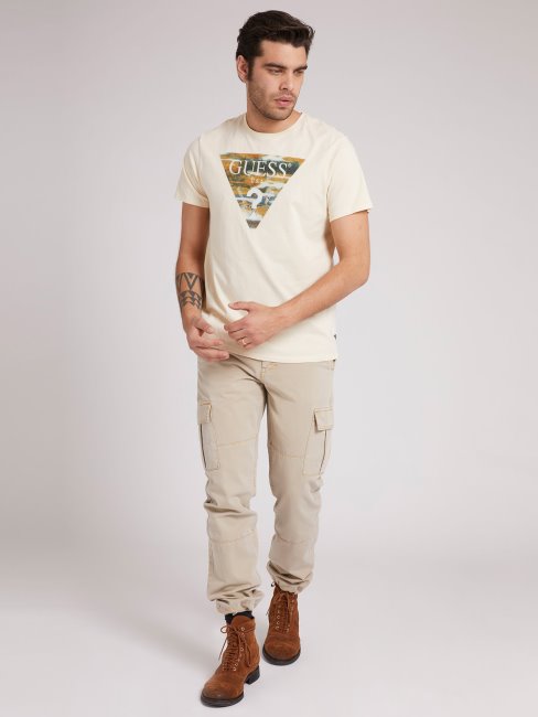 Tee Shirt Logo Triangle Guess Creme