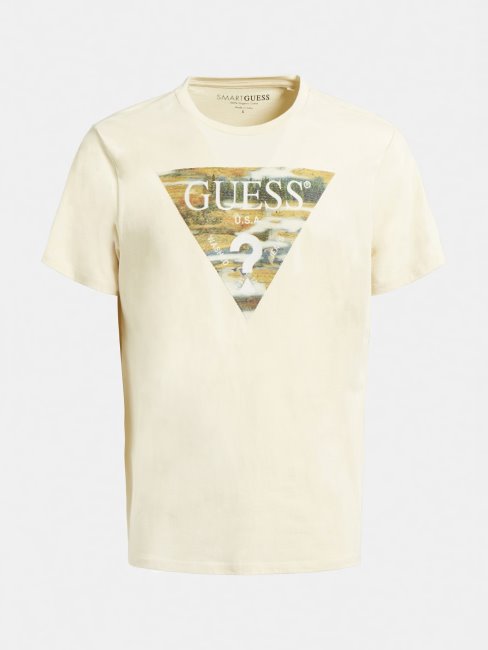 Tee Shirt Logo Triangle Guess Creme