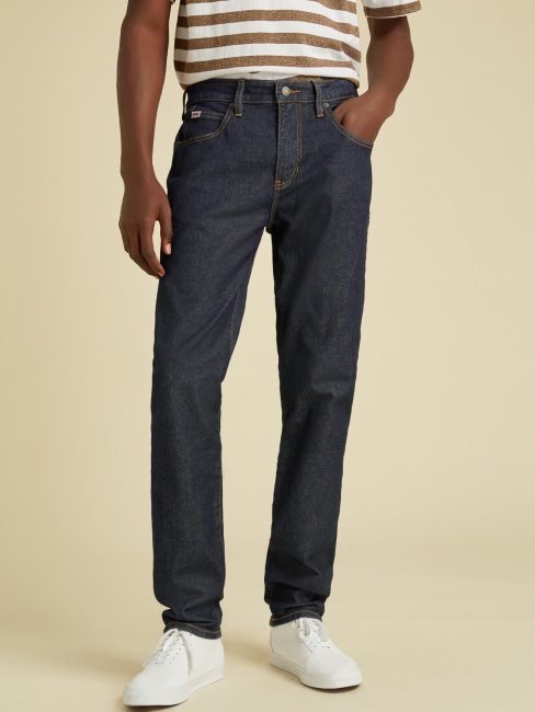 Pantalon En Jean Slim Bleu Foncé Guess