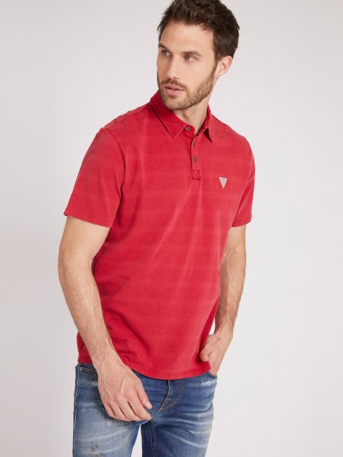 Polo Guess Logo Triangle Rouge Multi