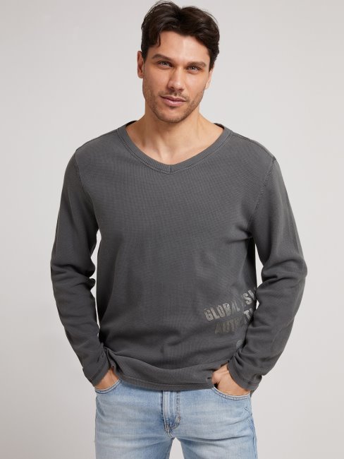 Pull Gris Imprimé Devant Guess