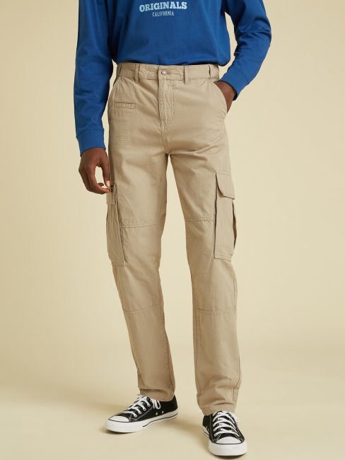 Pantalon Slim Avec Poches Style Cargo Guess Cream