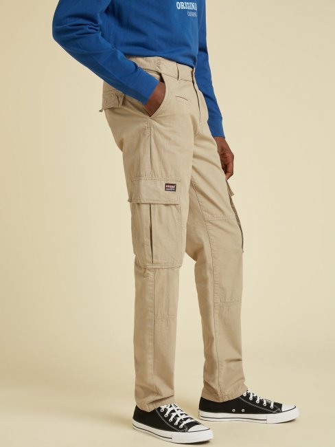 Pantalon Slim Avec Poches Style Cargo Guess Cream