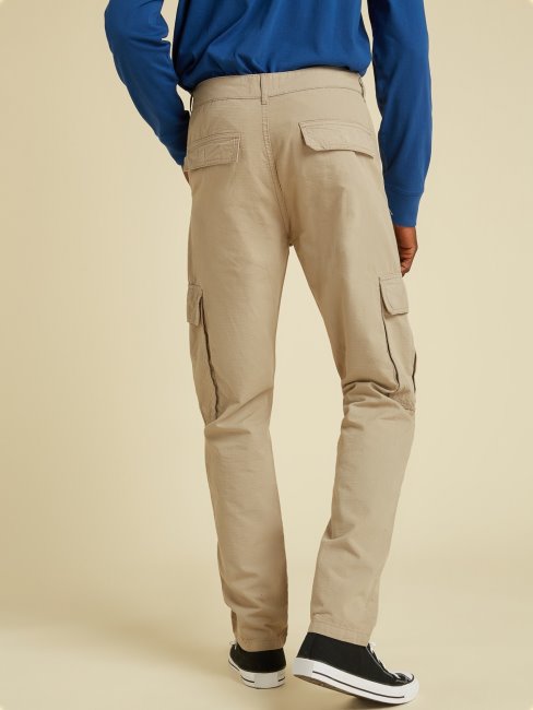 Pantalon Slim Avec Poches Style Cargo Guess Cream