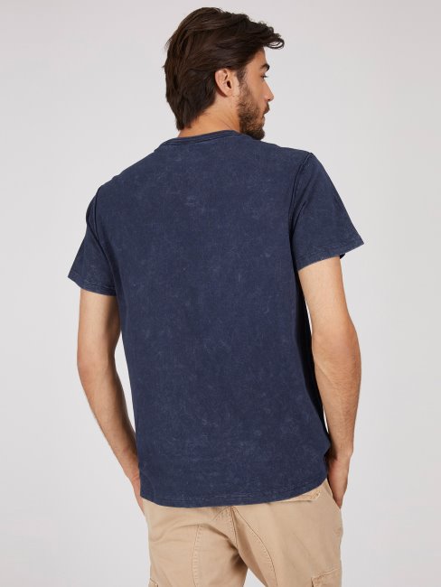 T-shirt Bleu Imprimé Guess Devant