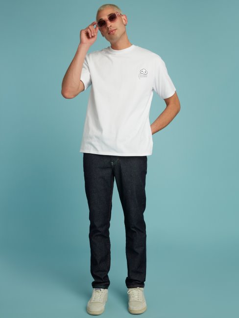 T-shirt Blanc Imprimé Guess Placé