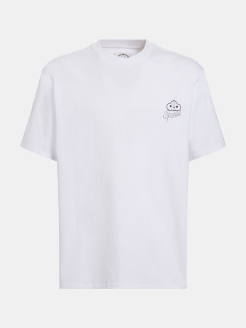 T-shirt Blanc Imprimé Guess Placé
