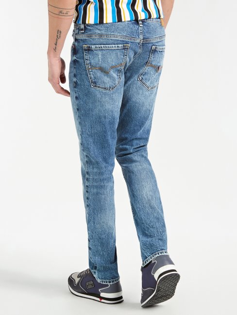 Pantalon En Jean Bleu Clair Guess Coupe Slim