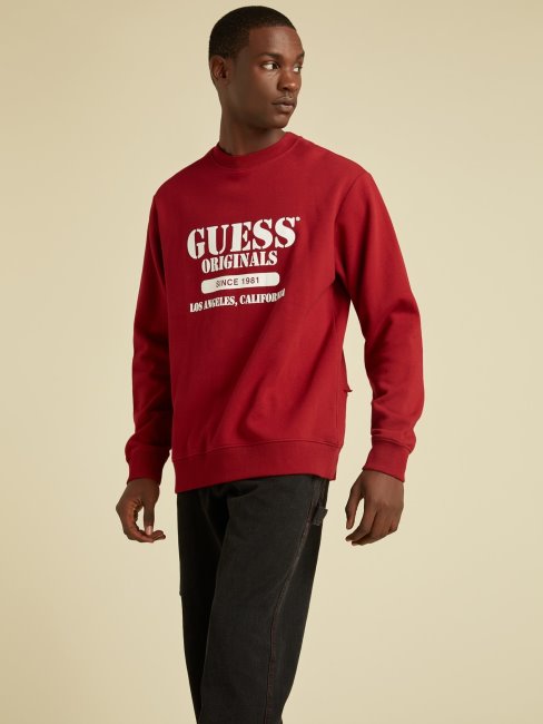 Guess Sweat Rouge à Logo Sur Le Devant