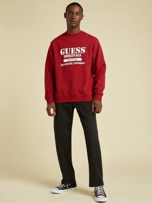 Guess Sweat Rouge à Logo Sur Le Devant