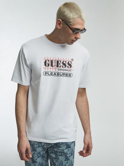 T-shirt Guess Blanc Avec Logo Sur Le Devant Neuf
