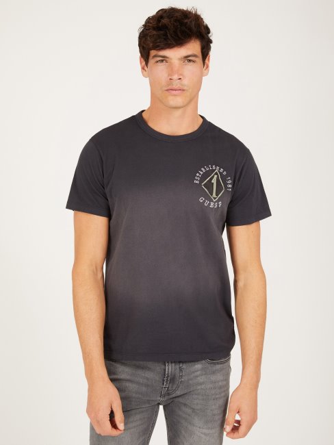 T-shirt Noir à Patchs Guess