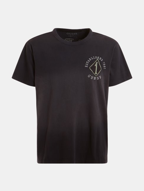 T-shirt Noir à Patchs Guess