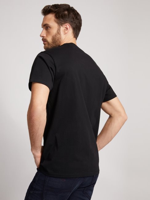 T-shirt Guess Noir Imprimé Sur Le Devant