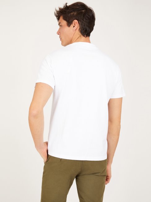 Tee Shirt Guess Logo Ton Sur Ton Blanc