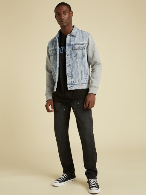 Veste En Jean Bleu Clair Guess Slim Doublée Polaire