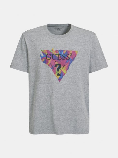 Tee Shirt Guess Gris Logo Triangle