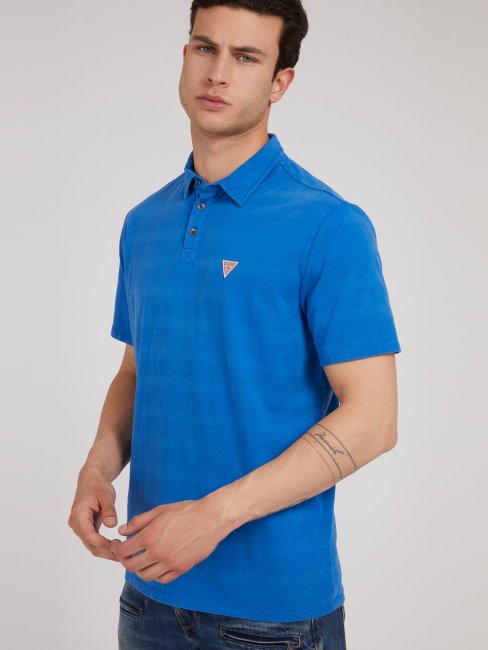 Polo Triangle Logo Guess Bleu