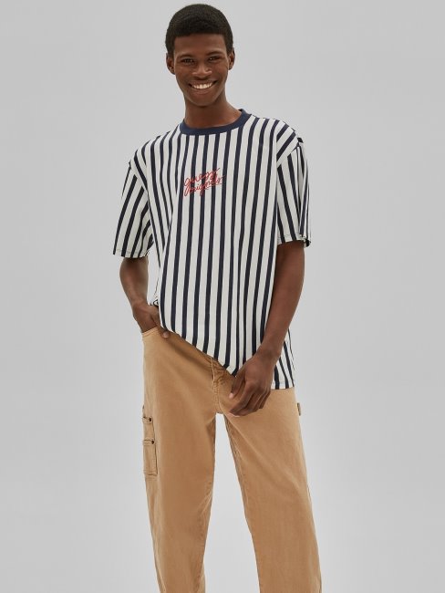 Tee Shirt Rayé Bleu Multi Guess