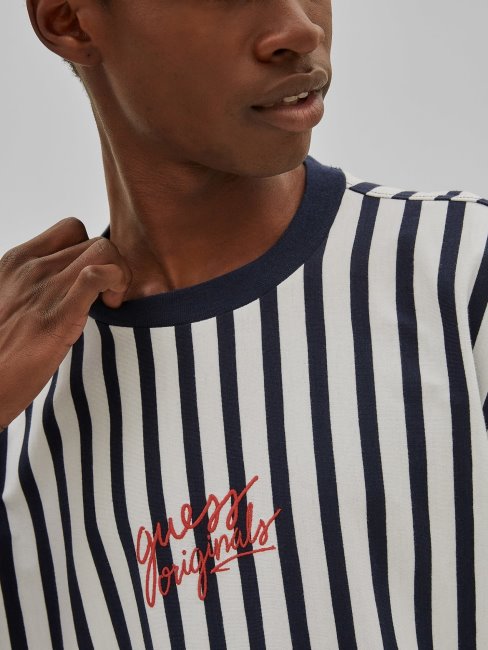 Tee Shirt Rayé Bleu Multi Guess