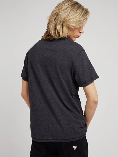 T-shirt Guess Noir Imprimé Sur Le Devant