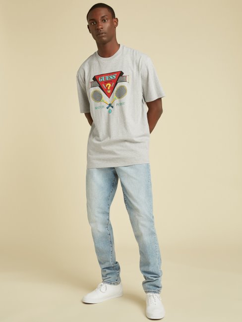 T-shirt à Logo Devant Guess Gris