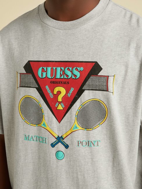 T-shirt à Logo Devant Guess Gris