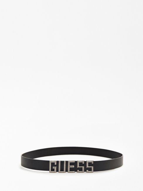 Ceinture Noire Guess En Cuir Véritable Nouvelle Tendance