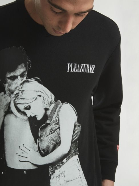 Sweat Imprimé Placé Noir Multi Guess