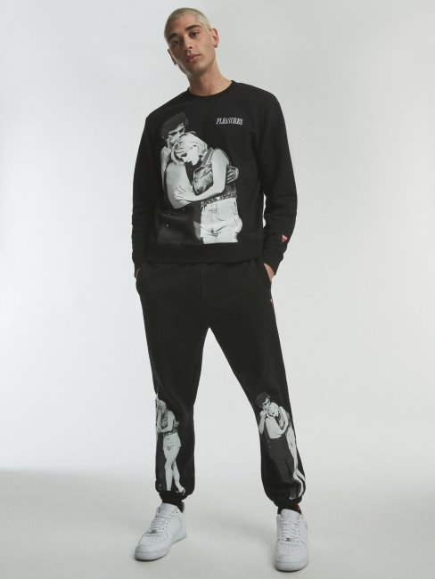 Sweat Imprimé Placé Noir Multi Guess