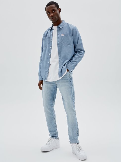 Chemise En Jean Regular Bleu Guess
