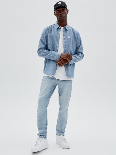 Chemise En Jean Regular Bleu Guess
