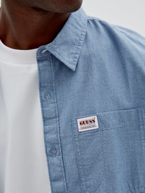 Chemise En Jean Regular Bleu Guess