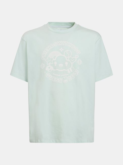 T-shirt Imprimé Guess Bleu Clair