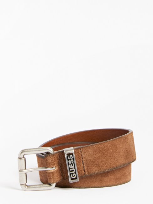 Ceinture En Daim Véritable Marron Guess