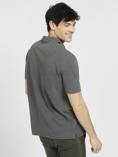 Guess Broderie Teinture Polo Noir