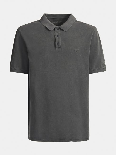 Guess Broderie Teinture Polo Noir