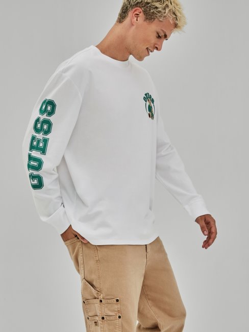 T-shirt Blanc à Logo Sur Le Devant Guess Nouvelle Tendance