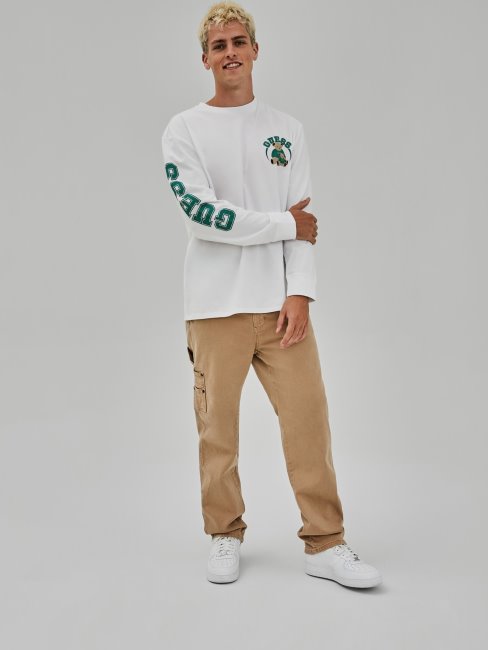 T-shirt Blanc à Logo Sur Le Devant Guess Nouvelle Tendance