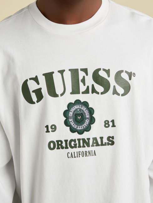 T-shirt Guess Blanc à Logo Sur Le Devant