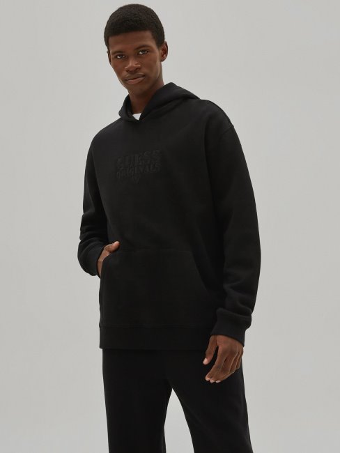 Sweat à Capuche Noir Guess