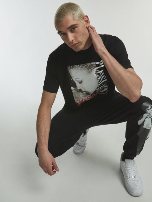 T-shirt Imprimé Guess Noir