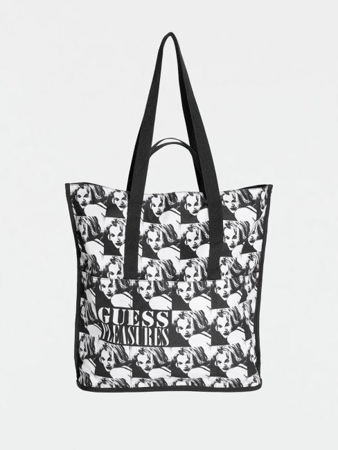 Guess Sac En Toile Imprimé All-over Noir Multi