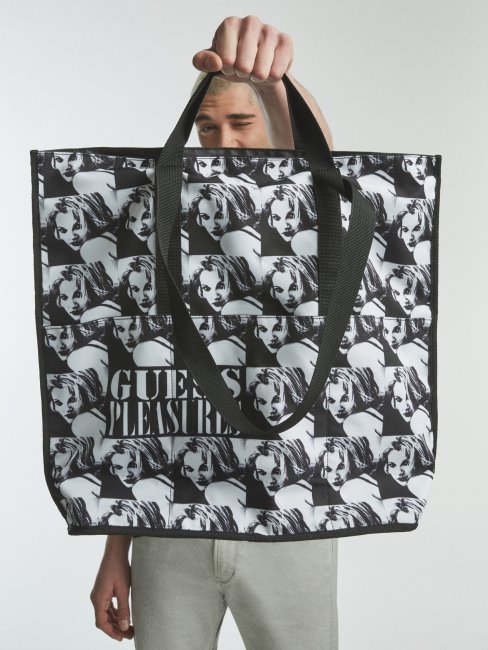 Guess Sac En Toile Imprimé All-over Noir Multi